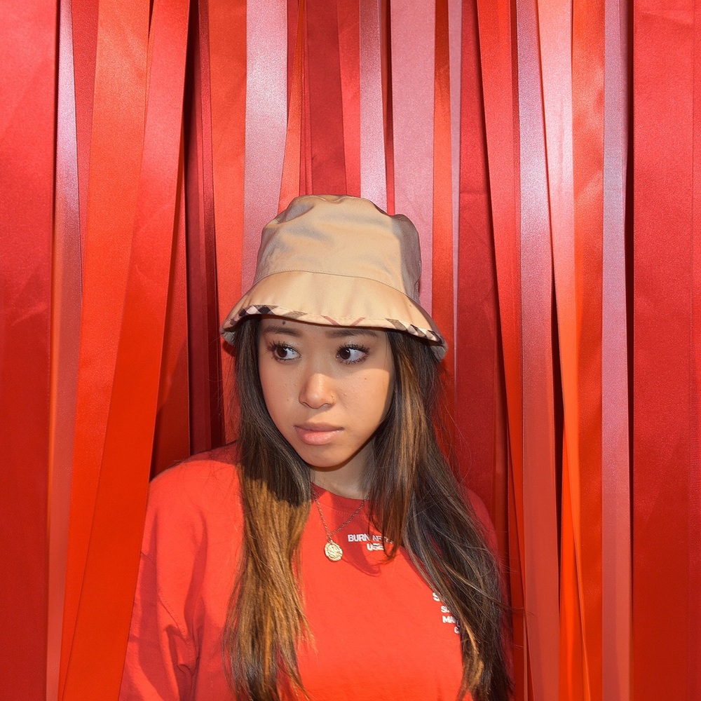 Tan Burberry Bucket hat